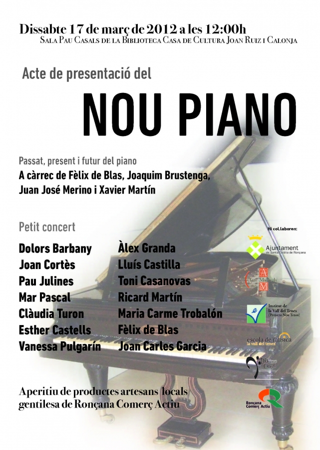 Cartell de la presentació del Piano