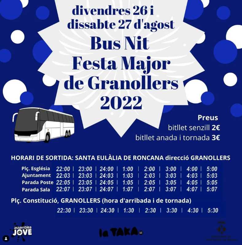 bus Festa Major Granollers