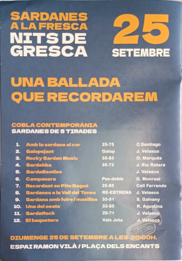 Sardanes a la fresca 25 setembre