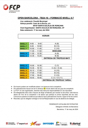 Horari competició patinatge