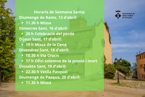 Horaris Setmana Santa