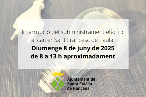 Avís electricitat Sant Francesc de Paula