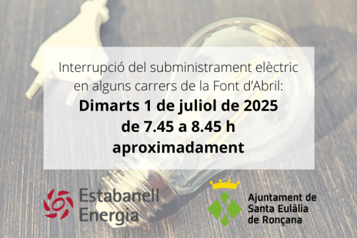 Avís tall electricitat Font d'Abril