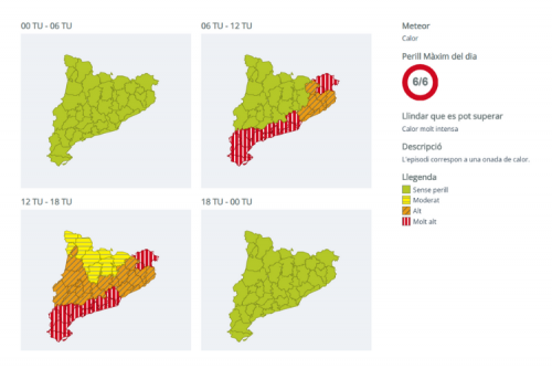 Avís per calor molt intensa