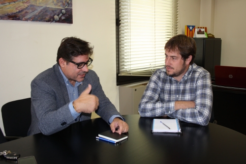 El delegat del Govern, Miquel Àngel Escobar i l'alcalde de Santa Eulàlia, Francesc Bonet