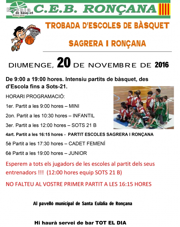 Trobada d'escoles de bàsquet 2016