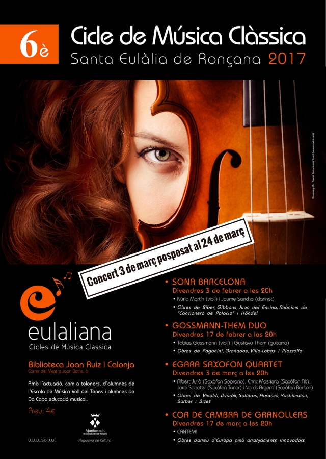 Concert posposat Eulaliana 2017
