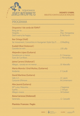 Programa de mà Joves intèrprets 2017