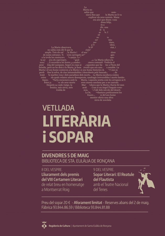 Vetllada literària i sopar