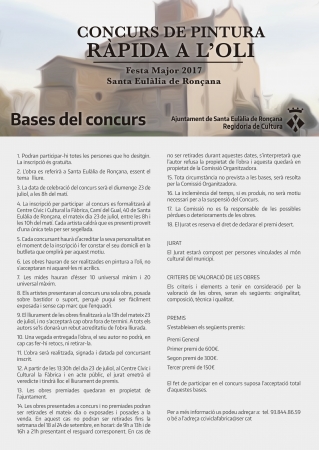 Cartell Concurs pintura ràpida a l'oli 2017 bases