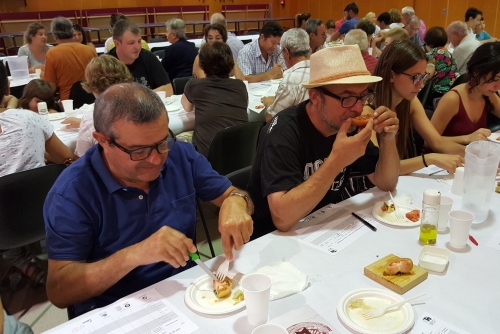 Un moment del tast de varietats antigues de tomàquets