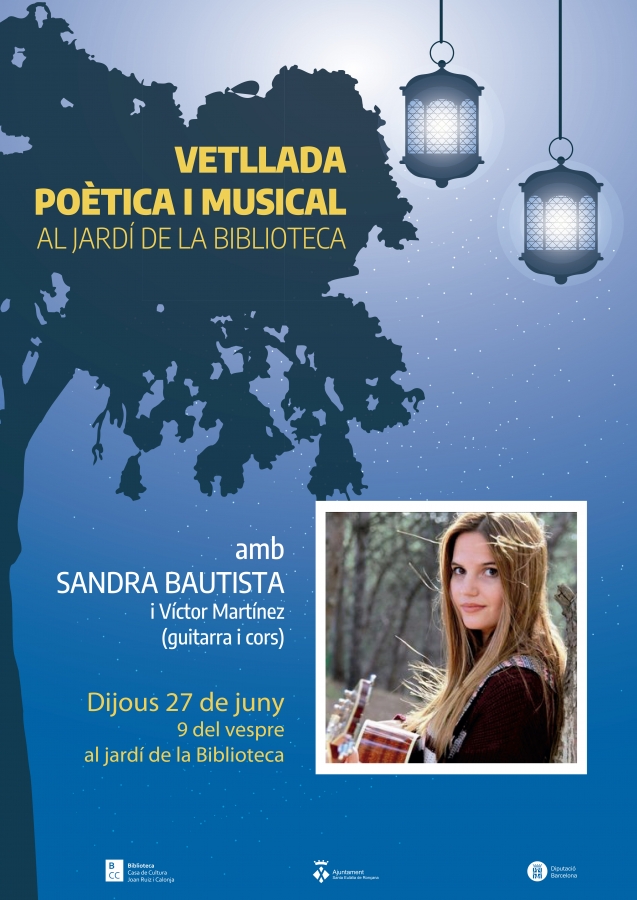 Vetllada poètica i musical al jardí de la Biblioteca amb Sandra Bautista