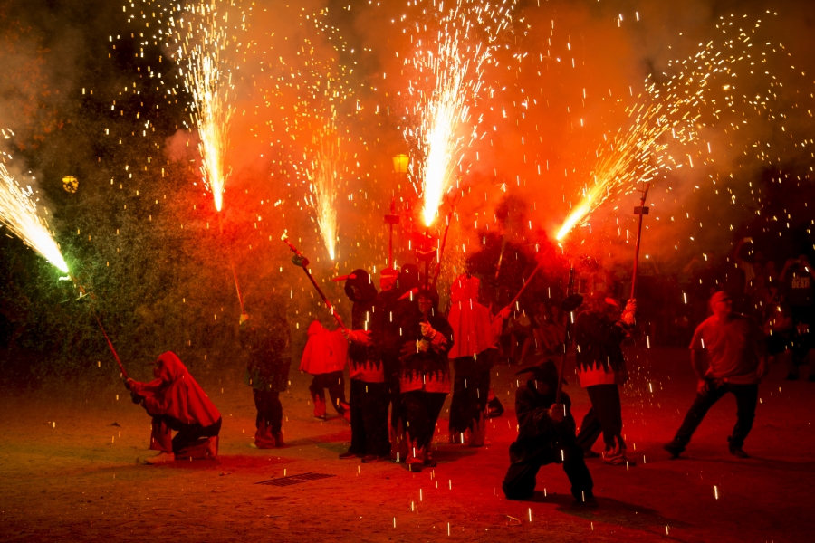 Correfoc a la plaça de l'Església