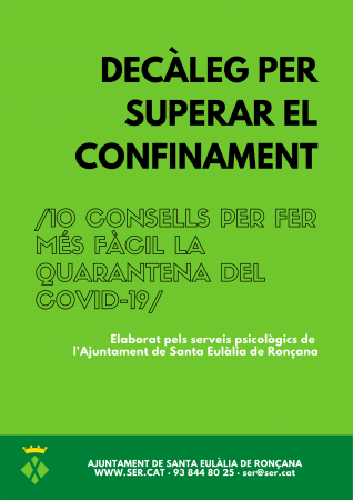 Decàleg per superar el confinament