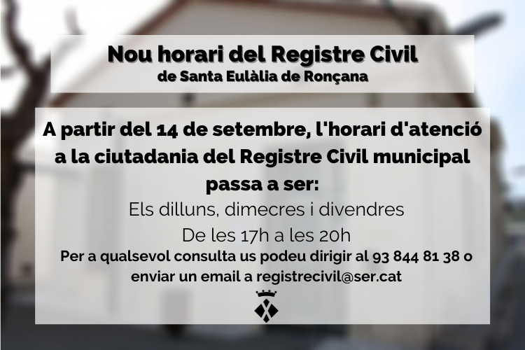 Horari Registre Civil