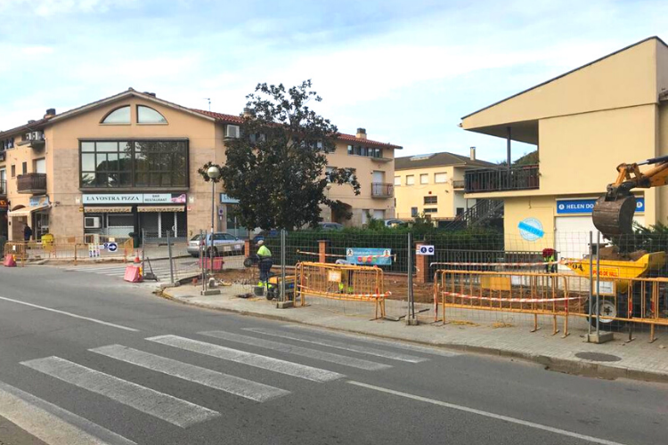 Obres carretera de Barcelona amb el carrer Pi Gros