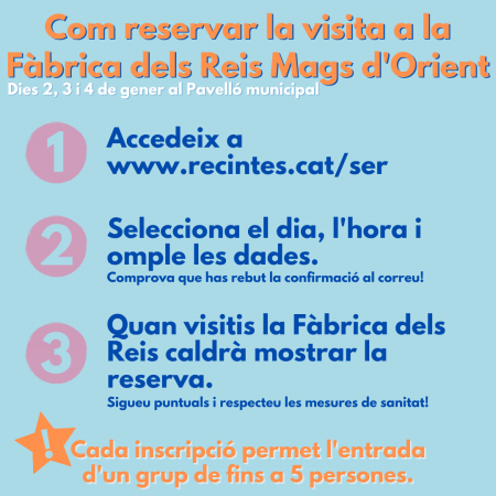 Instruccions per a la reserva de places a la Fàbrica dels Reis