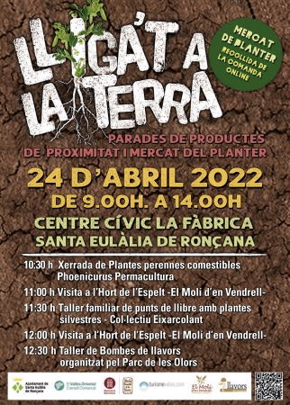 cartell amb activitats: Lliga't a la terra