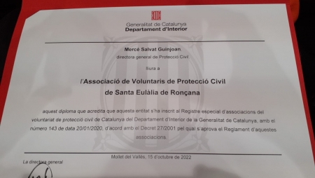 diplomes  Associacions de Voluntariat de Protecció Civil (AVPC) 