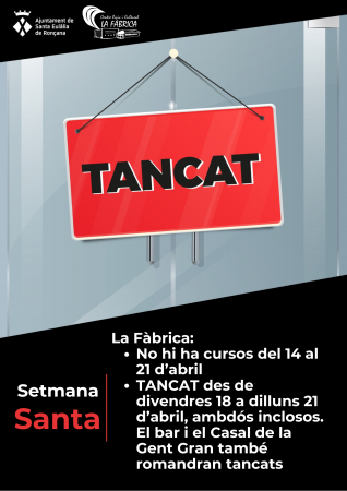 Horari Setmana Santa La Fàbrica