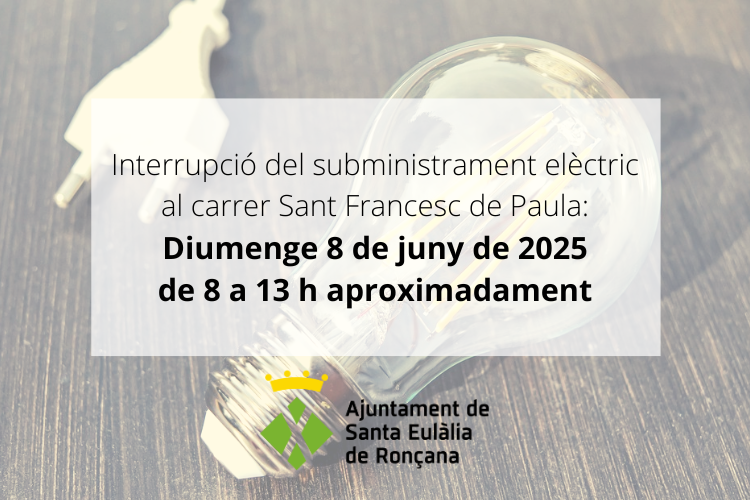 Avís electricitat Sant Francesc de Paula