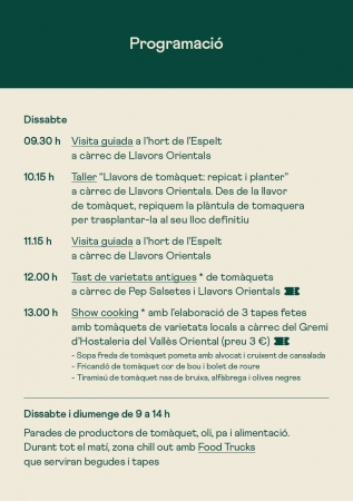 Programa 15a Fira del Tomàquet
