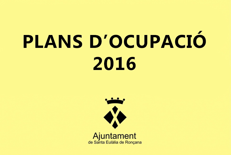 Plans d'Ocupació 2016