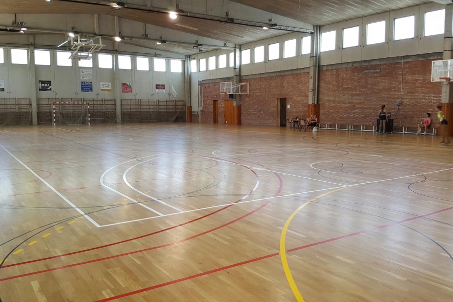 El nou parquet del Pavelló Poliesportiu
