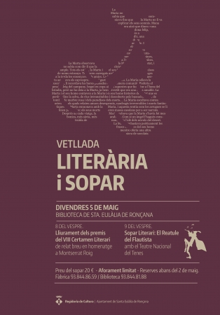 Vetllada literària i sopar cartell