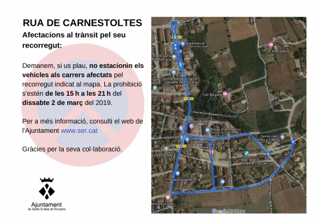 Afectacions trànsit rua de Carnestoltes 2019