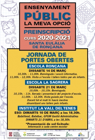 Jornada de portes obertes curs 2020-2021